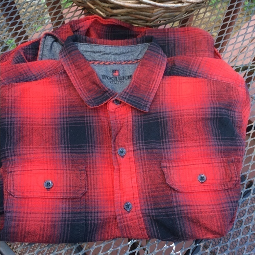 PLAID WOOLRICH LONG SLEEVE LUMBERJACK SHIRT